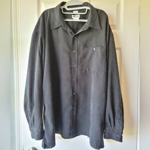 United Black Suede Women's Button Up Dress Shirt 3XL